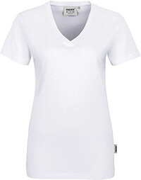 Damen V-​Shirt Classic 126, weiß, Gr. L