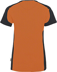 Damen V-Shirt Contrast Mikralinar® 190, orange/anthrazit, Gr. 6XL 