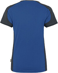 Damen V-Shirt Contrast Mikralinar® 190, royalblau/anthrazit, Gr. 4XL 