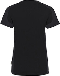 Damen V-Shirt Contrast Mikralinar® 190, schwarz/anthrazit, Gr. 3XL 