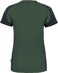Damen V-Shirt Contrast Mikralinar® 190, tanne/anthrazit, Gr. 4XL 