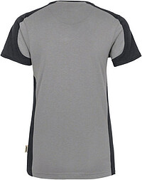 Damen V-Shirt Contrast Mikralinar® 190, titan/anthrazit, Gr. 4XL 