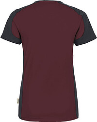 Damen V-Shirt Contrast Mikralinar® 190, weinrot/anthrazit, Gr. 2XL 