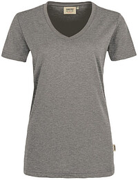 Damen V-​Shirt Mikralinar® 181, grau meliert, Gr. 5XL