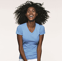 Damen V-Shirt Mikralinar® 181, ultramarinblau, Gr. 4XL 