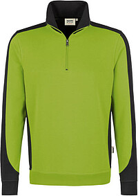 Zip-​Sweatshirt Contrast Mikralinar® 476, kiwi/​anthrazit, Gr. M