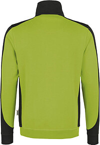 Zip-Sweatshirt Contrast Mikralinar® 476, kiwi/anthrazit, Gr. M 