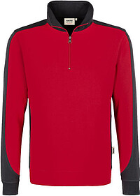 Zip-​Sweatshirt Contrast Mikralinar® 476, rot/​anthrazit, Gr. 2XL
