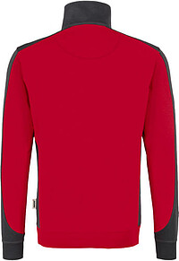 Zip-Sweatshirt Contrast Mikralinar® 476, rot/anthrazit, Gr. 2XL 