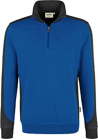 Zip-​Sweatshirt Contrast Mikralinar® 476, royalblau/​anthrazit, Gr. M