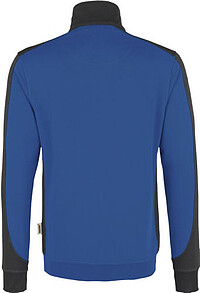 Zip-Sweatshirt Contrast Mikralinar® 476, royalblau/anthrazit, Gr. XS 