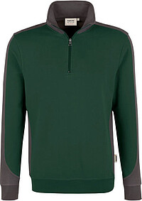 Zip-​Sweatshirt Contrast Mikralinar® 476, tanne/​anthrazit, Gr. 2XL