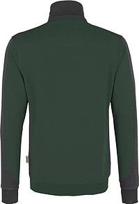 Zip-Sweatshirt Contrast Mikralinar® 476, tanne/anthrazit, Gr. S 