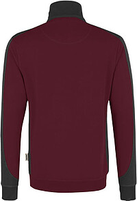 Zip-Sweatshirt Contrast Mikralinar® 476, weinrot/anthrazit, Gr. 4XL 