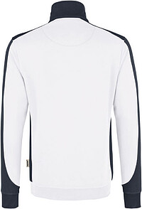 Zip-Sweatshirt Contrast Mikralinar® 476, weiß/anthrazit, Gr. M 