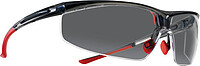 Schutzbrille Adaptec™, schmale Größe, PC, grau, HS, rot/​schwarz