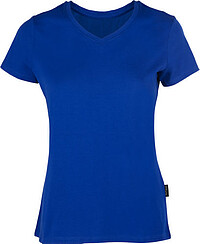 Damen Luxury V-​Neck T-​Shirt, royalblau, Gr. L