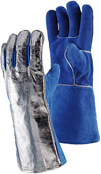 Schweißerschutzhandschuh aus blauem Spaltleder, aluminisiert, 350 mm, Gr. …