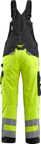 MASCOT® Newcastle Latzhose, warngelb/schwarz, Schrittlänge 82 cm, Gr. C48 