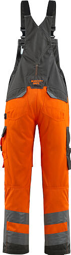 MASCOT® Newcastle Latzhose, warnorange/dunkelanthrazit, Schrittlänge 82 cm, Gr. C48 