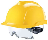 Schutzhelm V-​Gard 930 mit integrierter Überbrille, belüftet, gelb