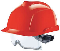 Schutzhelm V-​Gard 930 mit integrierter Überbrille, belüftet, rot