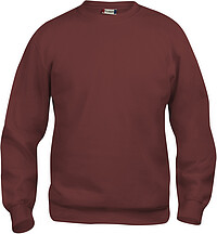Sweatshirt Basic Roundneck, bordeaux, Gr. 2XL