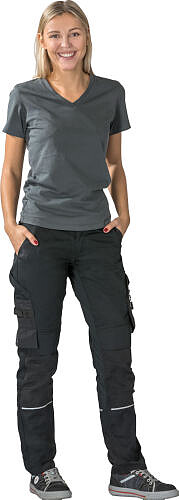 Damen Bundhose Norit 6410, schwarz/schwarz, Gr. 48 