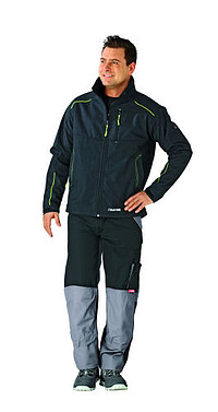 Softshelljacke Neon 3398, grau/grün, Gr. 2XL 
