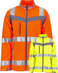 Warnschutz-Softshelljacke Plaline 5661, warngelb/schiefer, Gr. 6XL 
