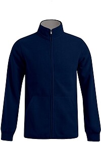 Men’s Double Fleece-​Jacket, navy-​light grey, Gr. 3XL