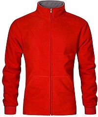 Men’s Double Fleece-​Jacket, red-​light grey, Gr. 3XL