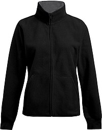 Women’s Double Fleece-​Jacket, black-​light grey, Gr. M