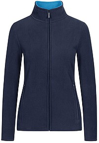 Women’s Double Fleece-​Jacket, navy-​aqua, Gr. S