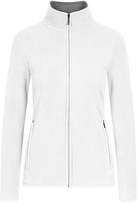 Women’s Double Fleece-​Jacket, white-​light grey, Gr. 3XL